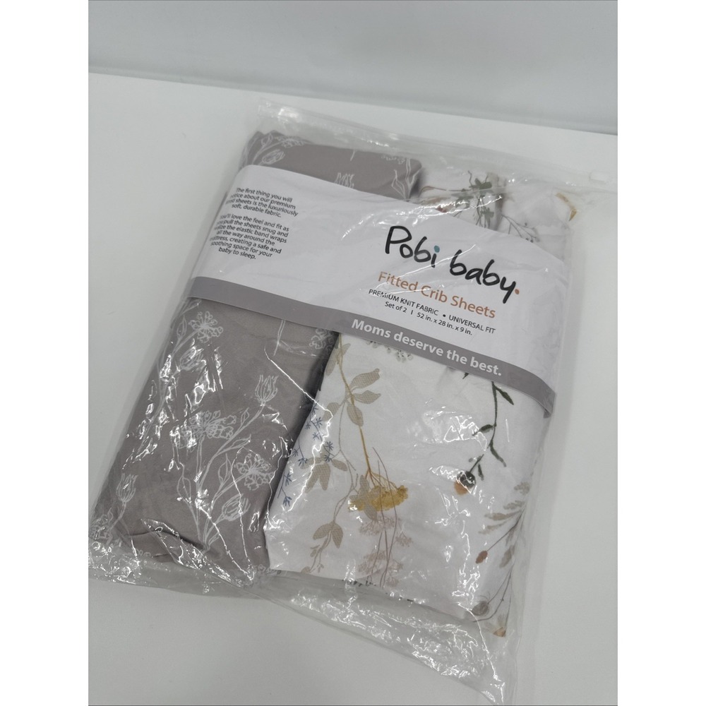 Pobibaby‎ - 2 Pack Premium Fitted Baby Girl Crib Sheets 2 Pack, Wildflower